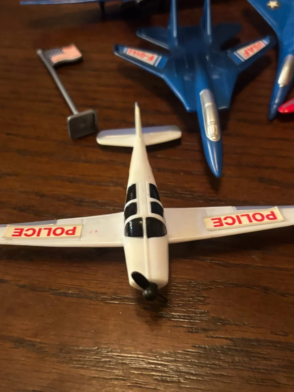 12 Plastic Toy Airplanes Military Jets Police Commercial Aircraft Made in China